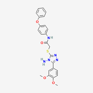 molecular formula C24H23N5O4S B15083248 2-{[4-amino-5-(3,4-dimethoxyphenyl)-4H-1,2,4-triazol-3-yl]sulfanyl}-N-(4-phenoxyphenyl)acetamide 