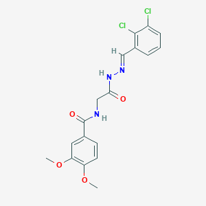 molecular formula C18H17Cl2N3O4 B15083384 N-(2-(2-(2,3-Dichlorobenzylidene)hydrazino)-2-oxoethyl)-3,4-dimethoxybenzamide CAS No. 764653-22-7