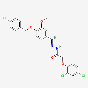 molecular formula C24H21Cl3N2O4 B15083744 N'-(4-((4-CL-Benzyl)oxy)-3-ethoxybenzylidene)2-(2,4-DI-CL-phenoxy)acetohydrazide CAS No. 478394-78-4