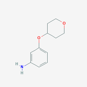 molecular formula C11H15NO2 B1508378 3-[(Tetrahydro-2H-pyran-4-yl)oxy]benzenamine HCl 