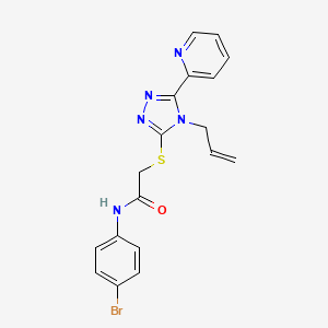 molecular formula C18H16BrN5OS B15083783 N-(4-bromophenyl)-2-{[4-(prop-2-en-1-yl)-5-(pyridin-2-yl)-4H-1,2,4-triazol-3-yl]sulfanyl}acetamide CAS No. 618880-27-6