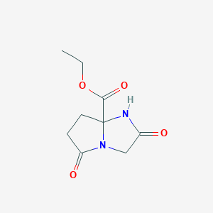 molecular formula C9H12N2O4 B150838 Ethyl tetrahydro-2,5-dioxo-1H-pyrrolo(1,2-a)imidazole-7a(5H)-carboxylate CAS No. 126101-08-4