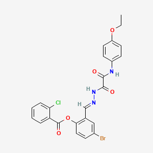 molecular formula C24H19BrClN3O5 B15083910 4-BR-2-(2-((4-Ethoxyanilino)(oxo)acetyl)carbohydrazonoyl)phenyl 2-chlorobenzoate CAS No. 769156-90-3