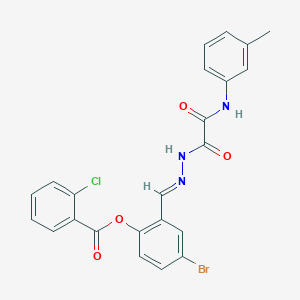 molecular formula C23H17BrClN3O4 B15083940 4-Bromo-2-(2-(oxo(3-toluidino)acetyl)carbohydrazonoyl)phenyl 2-chlorobenzoate CAS No. 765286-55-3