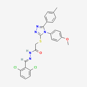 molecular formula C25H21Cl2N5O2S B15084022 N'-[(E)-(2,6-dichlorophenyl)methylidene]-2-{[4-(4-methoxyphenyl)-5-(4-methylphenyl)-4H-1,2,4-triazol-3-yl]sulfanyl}acetohydrazide 