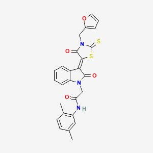 molecular formula C26H21N3O4S2 B15084052 N-(2,5-Dimethylphenyl)-2-{(3Z)-3-[3-(2-furylmethyl)-4-oxo-2-thioxo-1,3-thiazolidin-5-ylidene]-2-oxo-2,3-dihydro-1H-indol-1-YL}acetamide 