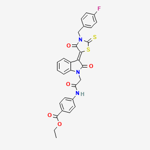 molecular formula C29H22FN3O5S2 B15084077 ethyl 4-[({(3Z)-3-[3-(4-fluorobenzyl)-4-oxo-2-thioxo-1,3-thiazolidin-5-ylidene]-2-oxo-2,3-dihydro-1H-indol-1-yl}acetyl)amino]benzoate 