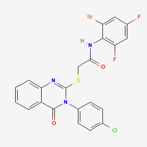 molecular formula C22H13BrClF2N3O2S B15084259 N-(2-bromo-4,6-difluorophenyl)-2-{[3-(4-chlorophenyl)-4-oxo-3,4-dihydroquinazolin-2-yl]sulfanyl}acetamide 