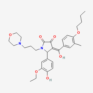 molecular formula C31H40N2O7 B15084580 4-(4-butoxy-3-methylbenzoyl)-5-(3-ethoxy-4-hydroxyphenyl)-3-hydroxy-1-[3-(4-morpholinyl)propyl]-1,5-dihydro-2H-pyrrol-2-one 