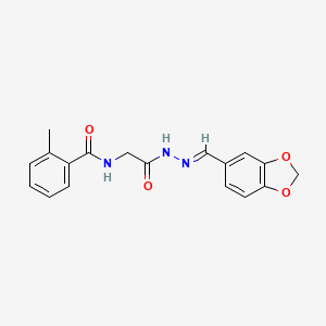 molecular formula C18H17N3O4 B15084635 N-(2-(2-(1,3-Benzodioxol-5-ylmethylene)hydrazino)-2-oxoethyl)-2-methylbenzamide CAS No. 444656-53-5