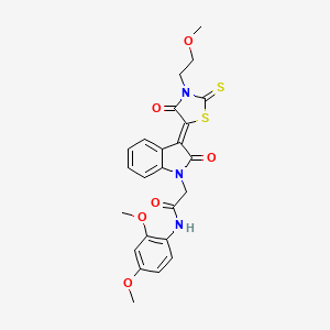 molecular formula C24H23N3O6S2 B15084854 N-(2,4-dimethoxyphenyl)-2-{(3Z)-3-[3-(2-methoxyethyl)-4-oxo-2-thioxo-1,3-thiazolidin-5-ylidene]-2-oxo-2,3-dihydro-1H-indol-1-yl}acetamide 
