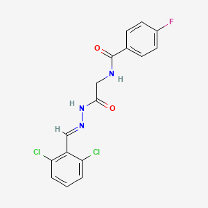 molecular formula C16H12Cl2FN3O2 B15084874 N-(2-(2-(2,6-Dichlorobenzylidene)hydrazino)-2-oxoethyl)-4-fluorobenzamide CAS No. 767314-02-3