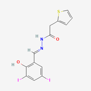 molecular formula C13H10I2N2O2S B15084927 N'-[(E)-(2-hydroxy-3,5-diiodophenyl)methylidene]-2-(thiophen-2-yl)acetohydrazide 