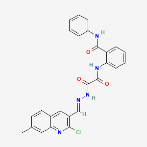 molecular formula C26H20ClN5O3 B15084972 2-(2-(2-((2-Chloro-7-methylquinolin-3-yl)methylene)hydrazinyl)-2-oxoacetamido)-N-phenylbenzamide CAS No. 765909-83-9