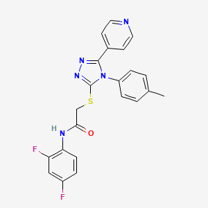 molecular formula C22H17F2N5OS B15085027 N-(2,4-difluorophenyl)-2-[[4-(4-methylphenyl)-5-pyridin-4-yl-1,2,4-triazol-3-yl]sulfanyl]acetamide CAS No. 578757-87-6