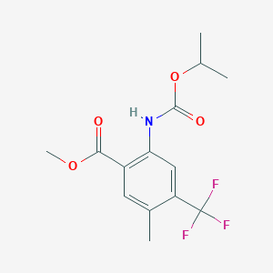 molecular formula C14H16F3NO4 B1508504 Methyl 2-((isopropoxycarbonyl)amino)-5-methyl-4-(trifluoromethyl)benzoate CAS No. 872624-54-9