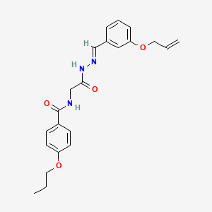 molecular formula C22H25N3O4 B15085056 N-(2-(2-(3-(Allyloxy)benzylidene)hydrazino)-2-oxoethyl)-4-propoxybenzamide CAS No. 765298-51-9