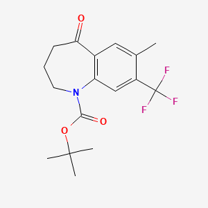 molecular formula C17H20F3NO3 B1508506 tert-Butyl 7-methyl-5-oxo-8-(trifluoromethyl)-2,3,4,5-tetrahydro-1H-benzo[b]azepine-1-carboxylate CAS No. 872624-59-4