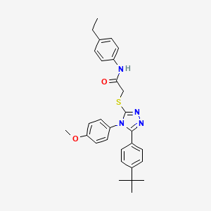 molecular formula C29H32N4O2S B15085243 2-{[5-(4-tert-butylphenyl)-4-(4-methoxyphenyl)-4H-1,2,4-triazol-3-yl]sulfanyl}-N-(4-ethylphenyl)acetamide CAS No. 499103-37-6