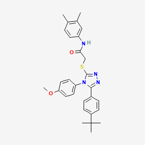 molecular formula C29H32N4O2S B15085736 2-{[5-(4-tert-butylphenyl)-4-(4-methoxyphenyl)-4H-1,2,4-triazol-3-yl]sulfanyl}-N-(3,4-dimethylphenyl)acetamide 