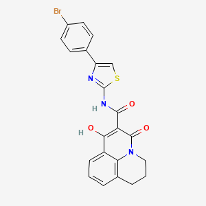 molecular formula C22H16BrN3O3S B15085921 N-[4-(4-bromophenyl)-1,3-thiazol-2-yl]-7-hydroxy-5-oxo-2,3-dihydro-1H,5H-pyrido[3,2,1-ij]quinoline-6-carboxamide 