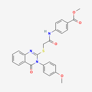 molecular formula C25H21N3O5S B15086297 Methyl 4-[({[3-(4-methoxyphenyl)-4-oxo-3,4-dihydro-2-quinazolinyl]sulfanyl}acetyl)amino]benzoate 