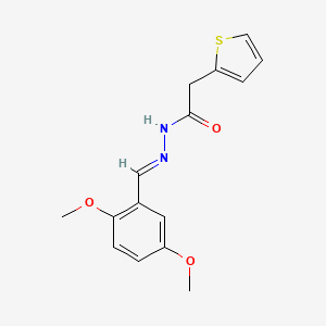 molecular formula C15H16N2O3S B15086309 N'-[(E)-(2,5-dimethoxyphenyl)methylidene]-2-(thiophen-2-yl)acetohydrazide 
