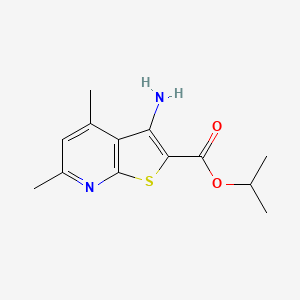 molecular formula C13H16N2O2S B15086331 Propan-2-yl 3-amino-4,6-dimethylthieno[2,3-b]pyridine-2-carboxylate 