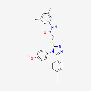 molecular formula C29H32N4O2S B15086510 2-{[5-(4-tert-butylphenyl)-4-(4-methoxyphenyl)-4H-1,2,4-triazol-3-yl]sulfanyl}-N-(3,5-dimethylphenyl)acetamide CAS No. 477313-52-3