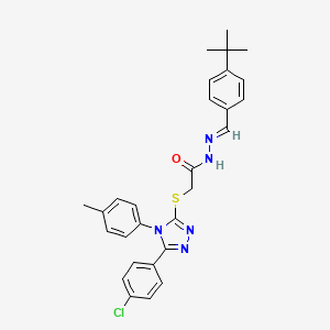 molecular formula C28H28ClN5OS B15086745 N'-[(E)-(4-tert-butylphenyl)methylidene]-2-{[5-(4-chlorophenyl)-4-(4-methylphenyl)-4H-1,2,4-triazol-3-yl]sulfanyl}acetohydrazide 
