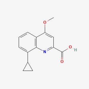 molecular formula C14H13NO3 B1508750 8-Cyclopropyl-4-methoxyquinoline-2-carboxylic acid CAS No. 921760-54-5