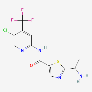 molecular formula C12H10ClF3N4OS B1508791 2-(1-Aminoethyl)-N-(5-chloro-4-(trifluoromethyl)pyridin-2-yl)thiazole-5-carboxamide CAS No. 1095823-56-5
