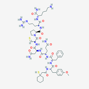 molecular formula C56H83N15O12S2 B150882 Argipressin, beta-mercapto-beta, beta-cyclopentamethylenepropionic acid(1)-O-methyl-tyr(2)-lysnh2(9)- CAS No. 135484-51-4