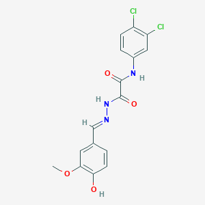 molecular formula C16H13Cl2N3O4 B15088309 N-(3,4-dichlorophenyl)-2-[(2E)-2-(4-hydroxy-3-methoxybenzylidene)hydrazinyl]-2-oxoacetamide 