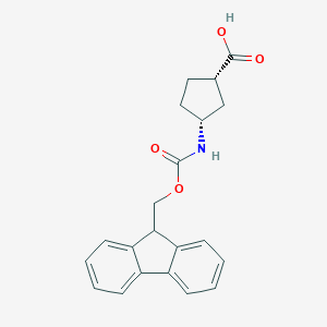 molecular formula C21H21NO4 B150895 (1S,3R)-3-((((9H-Fluoren-9-yl)methoxy)carbonyl)amino)cyclopentanecarboxylic acid CAS No. 220497-66-5