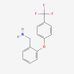 molecular formula C14H12F3NO B15089545 [2-[4-(Trifluoromethyl)phenoxy]phenyl]methanamine CAS No. 1022379-80-1