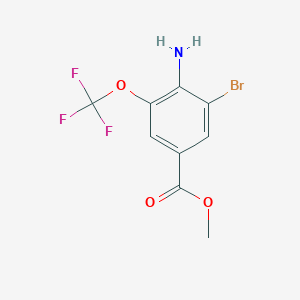 molecular formula C9H7BrF3NO3 B15090094 Benzoic acid, 4-amino-3-bromo-5-(trifluoromethoxy)-, methyl ester CAS No. 1260829-36-4