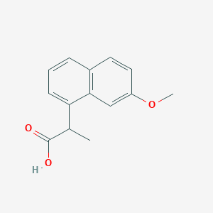 molecular formula C14H14O3 B15090381 2-(7-Methoxy-1-naphthyl)propanoic acid 