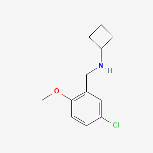 molecular formula C12H16ClNO B15090562 N-[(5-chloro-2-methoxyphenyl)methyl]cyclobutanamine 