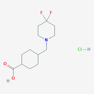 molecular formula C13H22ClF2NO2 B15090936 trans 4-((4,4-Difluoropiperidin-1-yl)methyl)cyclohexanecarboxylic acid hydrochloride 