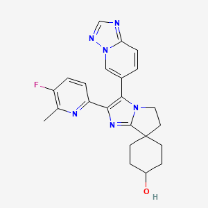 molecular formula C23H23FN6O B1509148 3'-([1,2,4]Triazolo[1,5-a]pyridin-6-yl)-2'-(5-fluoro-6-methylpyridin-2-yl)-5',6'-dihydrospiro[cyclohexane-1,7'-pyrrolo[1,2-a]imidazol]-4-ol CAS No. 943514-58-7
