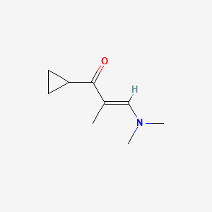 molecular formula C9H15NO B15092041 2-Propen-1-one, 1-cyclopropyl-3-(dimethylamino)-2-methyl- 