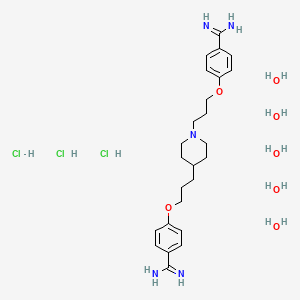 Benzenecarboximidamide, 4-(3-(1-(3-(4-(aminoiminomethyl)phenoxy)propyl)-4-piperidinyl)propoxy)-, hydrochloride, hydrate (1:3:5)