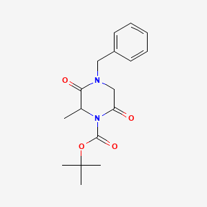 molecular formula C17H22N2O4 B1509352 Tert-butyl-4-benzyl-2-methyl-3,6-dione-1-piperazinecarboxylate 