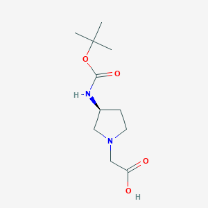 molecular formula C11H20N2O4 B1509364 ((S)-3-tert-Butoxycarbonylamino-pyrrolidin-1-yl)-acetic acid CAS No. 299203-95-5