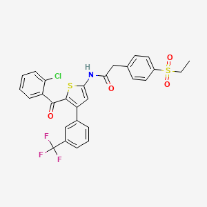 molecular formula C28H21ClF3NO4S2 B15094246 N-(5-(2-chlorobenzoyl)-4-(3-(trifluoromethyl)phenyl)thiophen-2-yl)-2-(4-(ethylsulfonyl)-phenyl)acetamide 