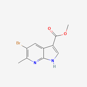 molecular formula C10H9BrN2O2 B15094574 Methyl 5-bromo-6-methyl-1H-pyrrolo[2,3-b]pyridine-3-carboxylate 