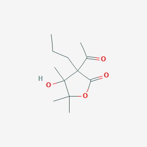 molecular formula C12H20O4 B150947 3-Acetyl-4-hydroxy-4,5,5-trimethyl-3-propyloxolan-2-one CAS No. 127489-81-0