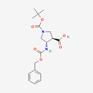 (3R,4S)-4-(((Benzyloxy)carbonyl)amino)-1-(tert-butoxycarbonyl)pyrrolidine-3-carboxylic acid