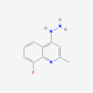 molecular formula C10H10FN3 B15094990 Quinoline, 8-fluoro-4-hydrazinyl-2-methyl- CAS No. 49612-14-8